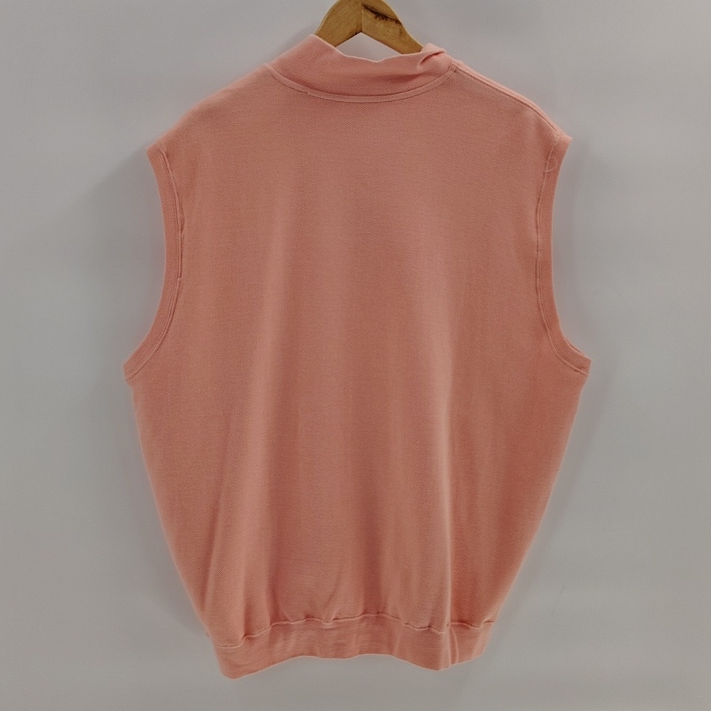 Carnoustie Men's Golf 1/4 Zip Vest 100% Cotton Coral Peach XL - Picture 5 of 5